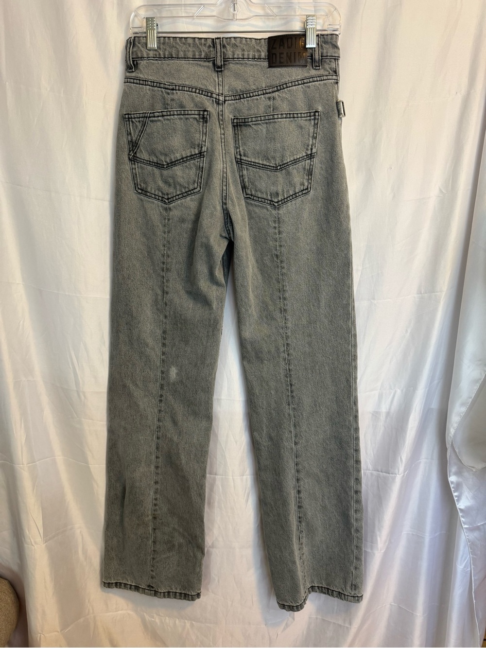 Zadig & Voltaire Evy Washed Gray Wide-Leg Jeans Size 27 - Picture 5 of 7